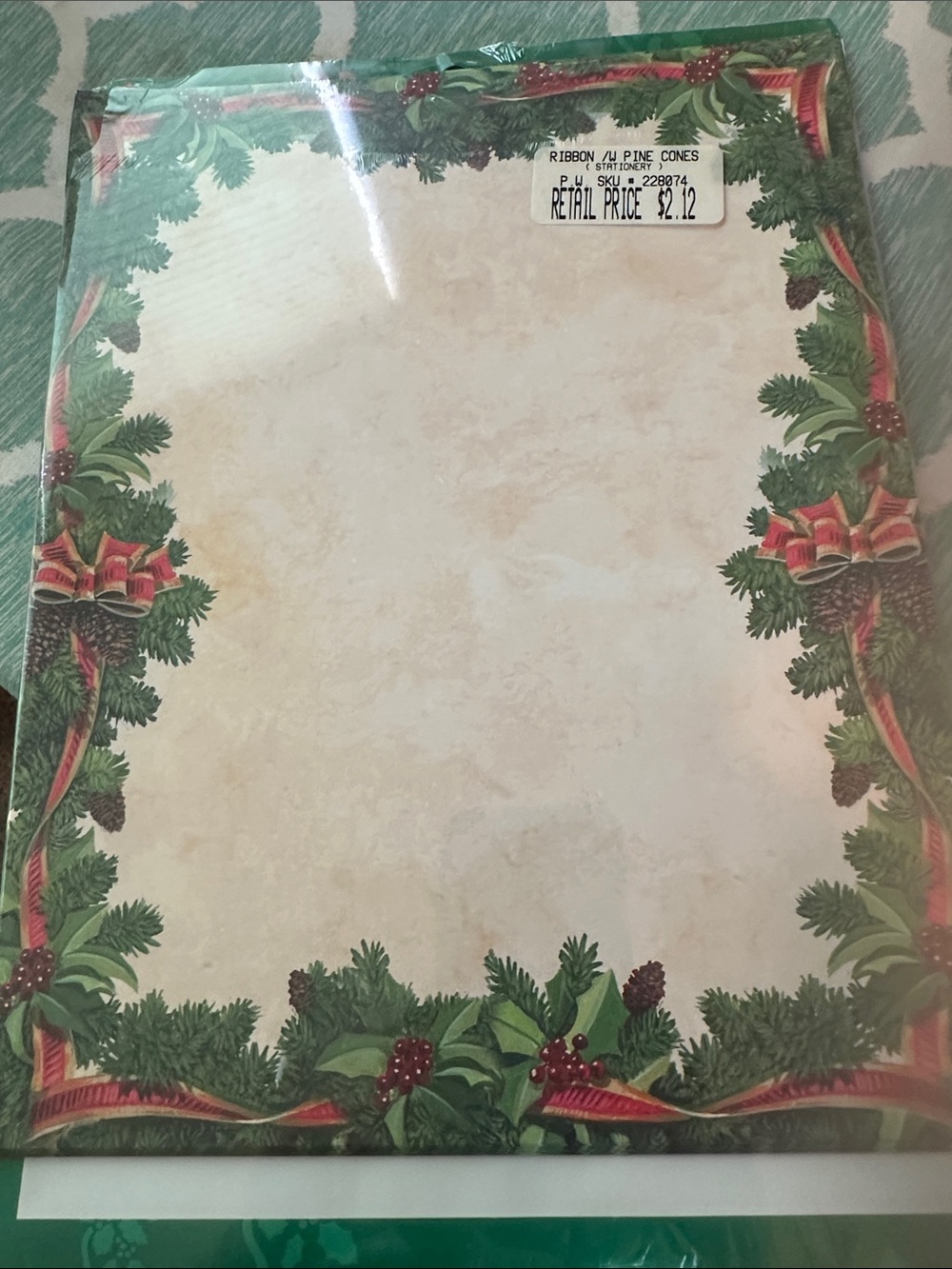 Festive Pine & Ribbon Holiday Party Paper - Green/Red